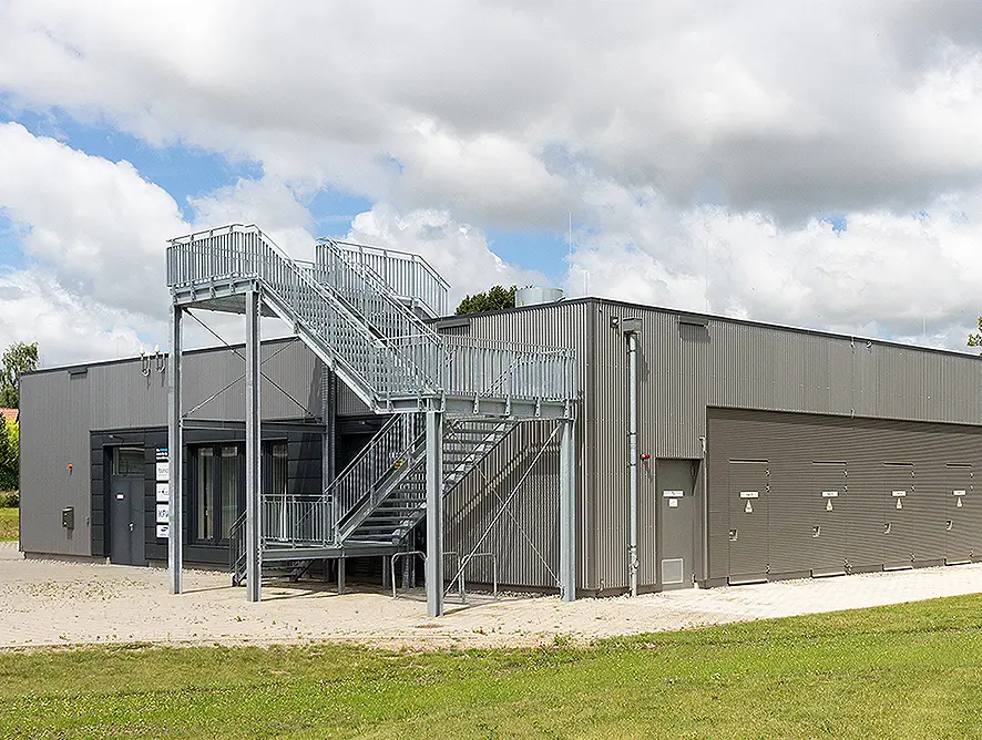 Batteriespeichers der WEMAG in Schwerin-Lankow - Außenansicht